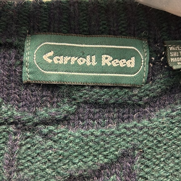 Carroll Reed Women’s 100% Shetland Wool Rose Pattern Button V-Neck Sweater Sz L - Picture 4 of 7